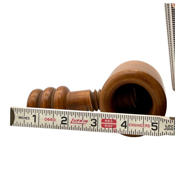 Vintage Hand-Turned Wooden Nutcracker Carved Screw Design Primitive Folk Art - Picture 6 of 9